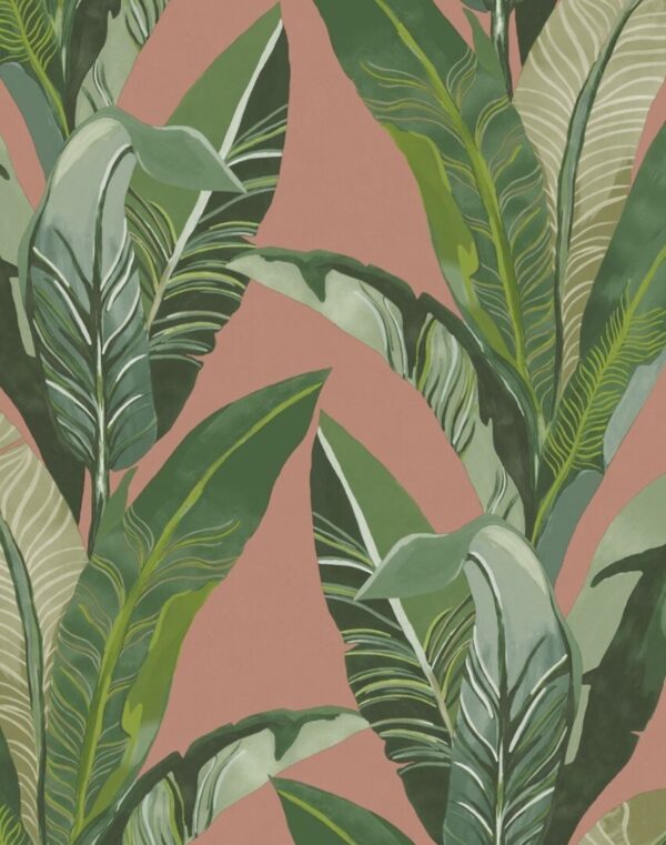 Eijffinger - Vivid - Tropical Leaves - Multi/Pink/Orange - 384503 - Batch 6