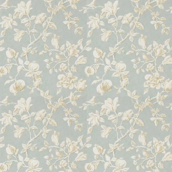 Sanderson Woodland Walk Magnolia & Pomegranate Grey Blue Parch 215724 Batch AB9